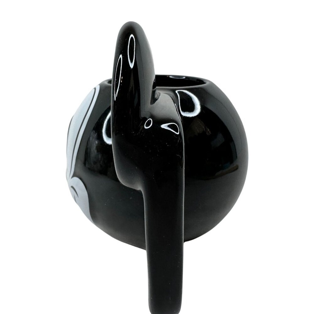 Vintage Disney Mickey Mouse Ceramic Mug W/ Spoon‎ Black & White 3D Ears D Handle - Picture 9 of 16